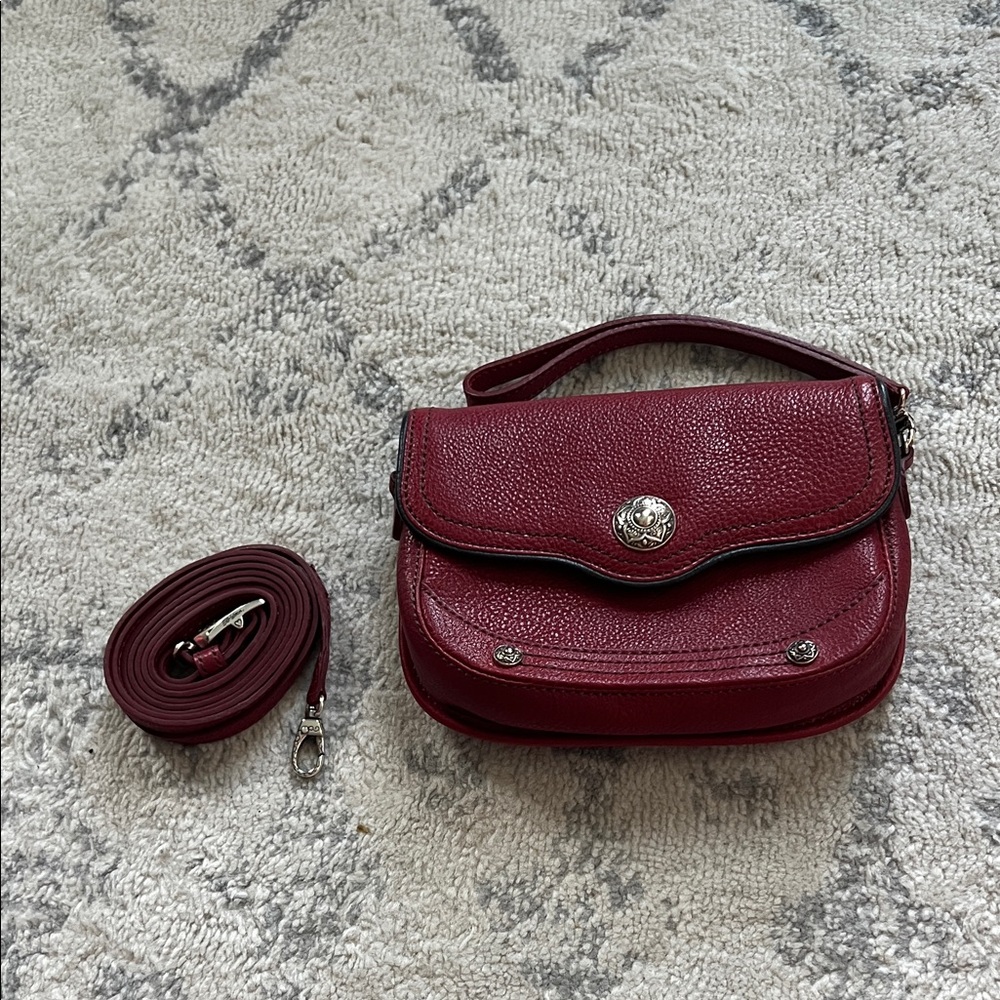 Brighton Burgundy Leather crossbody wristlet